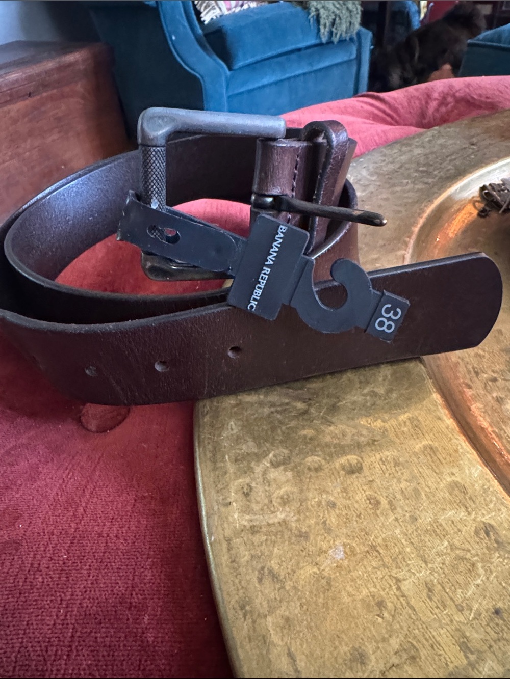 Banana Republic Brown Leather Belt with Metal Buckle